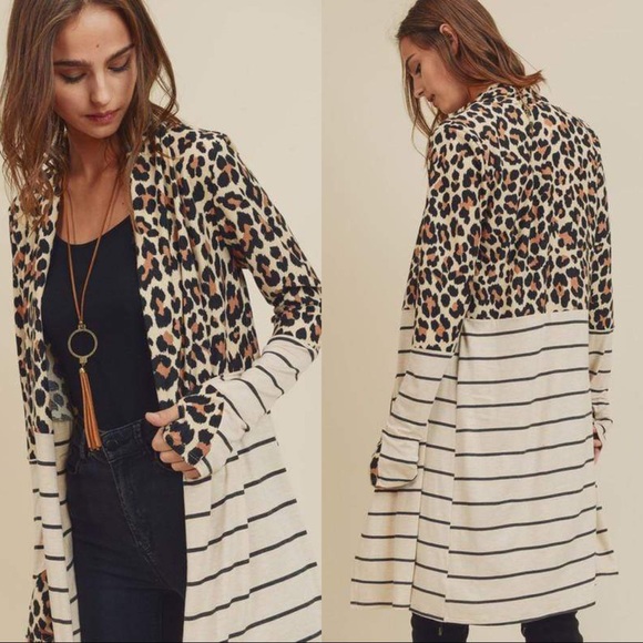 TURNING HEADS BROWN LEAOPARD CARDIGAN - Picture 3 of 3